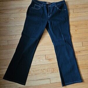 LEE Jeans one trufit womens 15/16 M mid-rise black blue dark wash